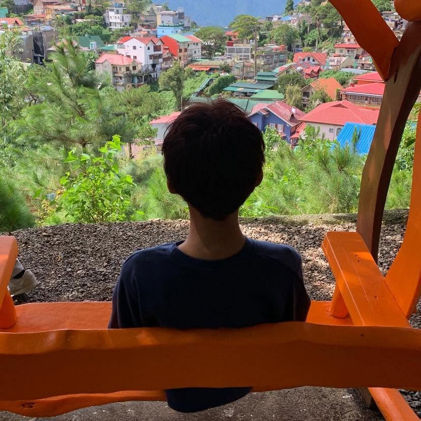 Paolo overlooking a hillside town